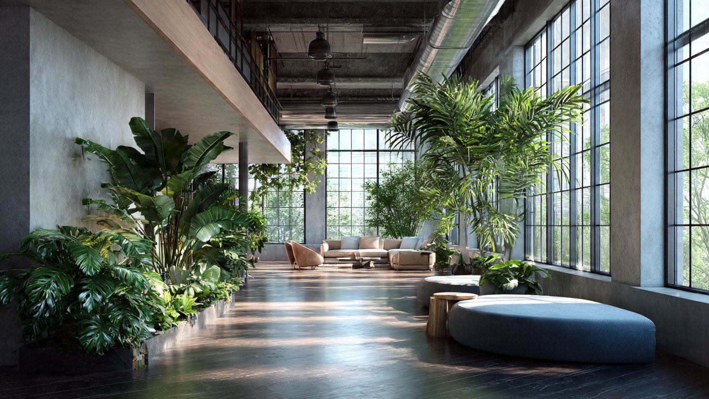 Which Plants Thrive in Spaces with High Ceilings and Modern Architecture?
